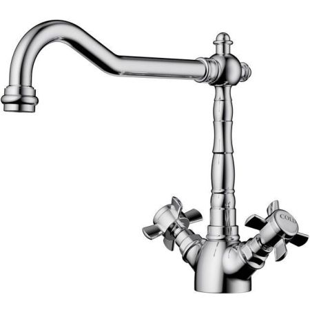 Смеситель для кухни, OMOIKIRI, Tokigawa, тип открывания воды-двухвентильный, тип регулирования воды-керамическая кран-букса, монтаж-на раковину/столешницу, отверстия для монтажа-1, высота, мм-236, вынос излива, мм-238, тип излива-поворотный, тип подводки-