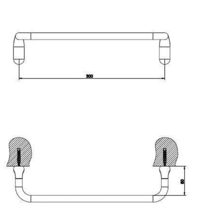 Gessi Goccia Полотенцедержатель 30см, цвет: черный, артикул 38097#099