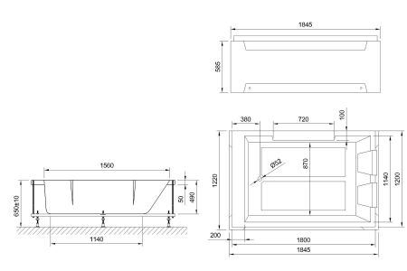 Акриловая ванна Royal Bath TRIUMPH RB665100 180х120х65 с каркасом, артикул RB665100K