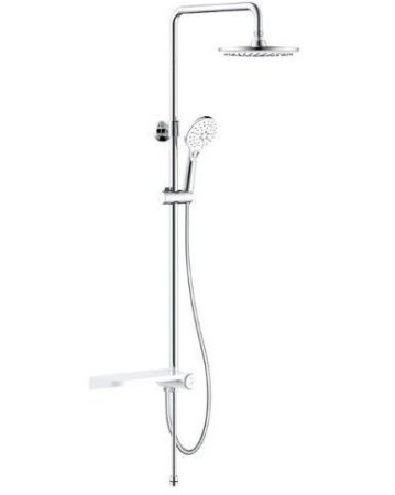 Душевой гарнитур с верхней лейкой белый IDDIS Ray (RAYSW3Fi76), артикул RAYSW3Fi76