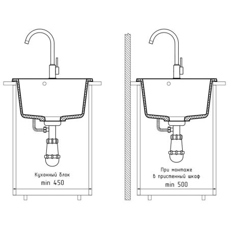 Кухонная мойка GranFest PRACTIK 505, песок, артикул P-505 песочный