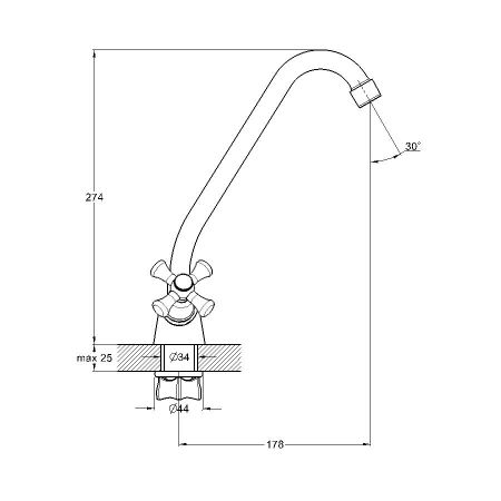 Смеситель для кухни G.Lauf QSL4-A827, хром
