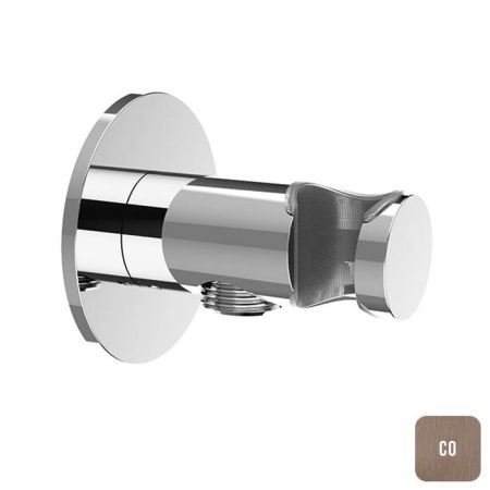 Almar ROUND Душевое подключение с держателем круглое, кругл. отражатель, Copper Brushed PVD