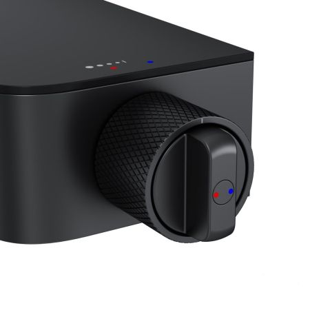 F8F10522 Func, смеситель для душа, кнопочный с полкой, с изливом, черный, артикул F8F10522