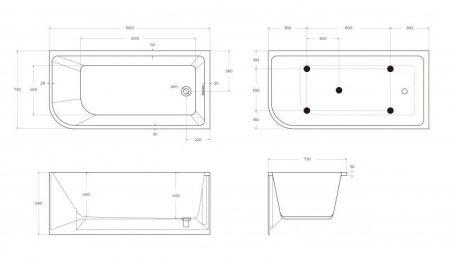 Акриловая ванна BELBAGNO BB712-1700-730-R, артикул BB712-1700-730-R