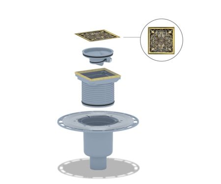 Душевой трап Bronze de Luxe 21975-5902, бронза, артикул 21975-5902