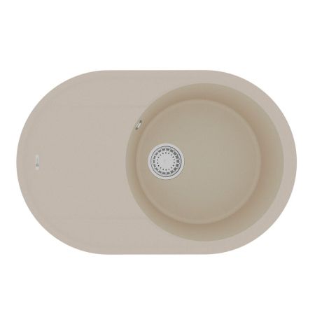 Кухонная мойка Lemark LACHA 760 врезная овальная с крылом из кварцгранита цвет: Бежевый (9910056), артикул 9910056