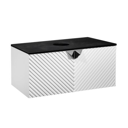 Тумба Runo Андорра 70 белый матовый/чёрный подвесная под накладной умывальник (00-00004645), артикул 00-00004645