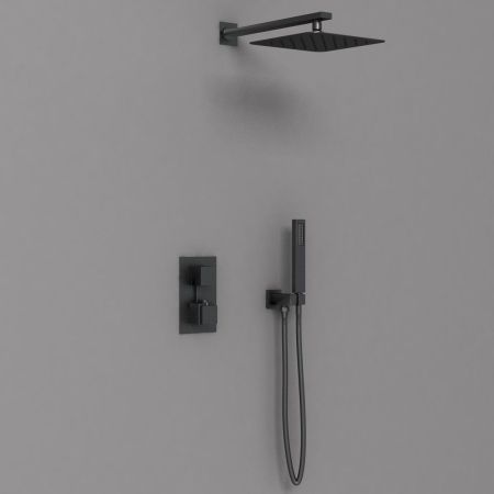 Душевой комплект VSFW-102TMB термостатический встраиваемый, двухрежимный, черный, артикул VSFW-102TMB