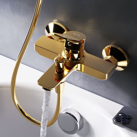 F85A10099 X-Joy, смеситель д/ванны/душа, золото, артикул F85A10099