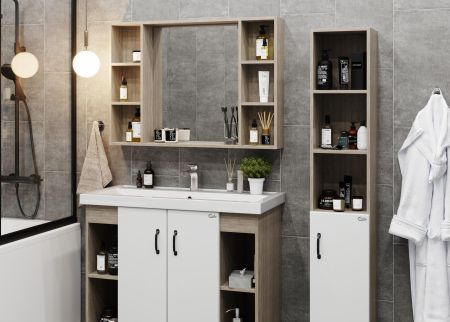 Шкаф-зеркало Onika Тимбер 100 дуб сонома, универсальный, артикул 210017