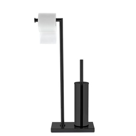 3SC Piantane Напольная стойка с держателем тб и ёршиком,цвет: черный матовый
