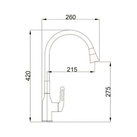 Смеситель для кухни с гибким изливом и режимом душ Haiba HB42830, хром