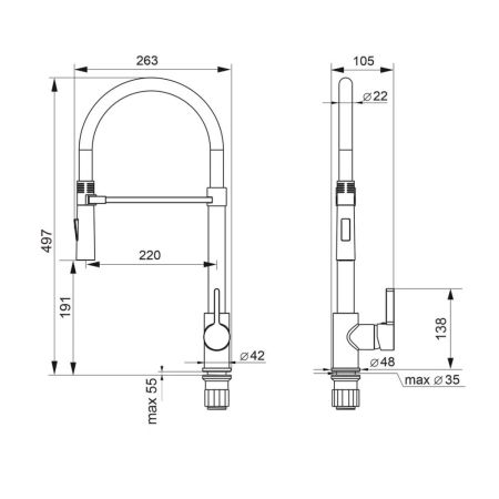 Смеситель для кухни Ulgran U-024-345, шоколад