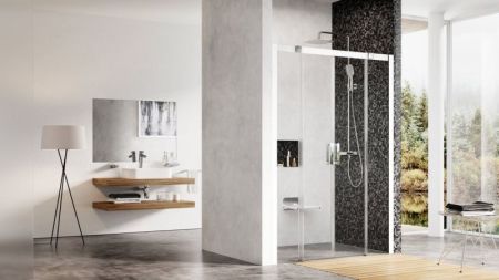 Душевая дверь Ravak Matrix MSD4-180 0WKY0100Z1 профиль Белый стекло Transparent, артикул 0WKY0100Z1