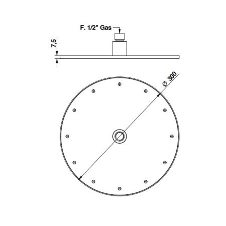 BONGIO Верхний душ Ø300 мм., цвет хром