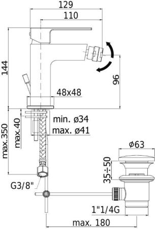 Смеситель для биде Paffoni Elle EL135CR, артикул EL135CR