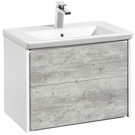 Тумба под раковину ROCA RONDA 77,7 ZRU9303004 (подвесная, белый матовый/бетон), шт, артикул ZRU9303004