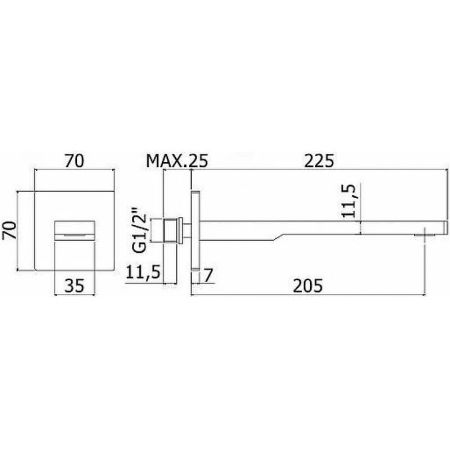 Излив для ванны Paffoni Tango ZBOC121CR хром, артикул ZBOC121CR