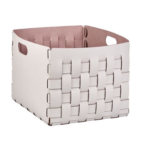 ADJ Корзинка Bottega, 35x40xH30 см., цвет: устричный/пепельная роза, артикул 1048.02/07