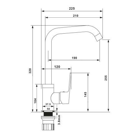 Смеситель для кухни WesnaArt NOVA NOV03-150, хром, артикул NOV03-150