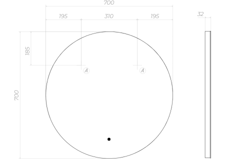 Зеркало VIGO Otti z.OTT.70.Classic, 70 см, артикул z.OTT.70.Classic