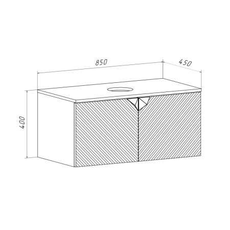 Тумба RUNO Андорра 85 графит/дуб коньячный подвесная под накладной умывальник (00-00002016), артикул 00-00002016