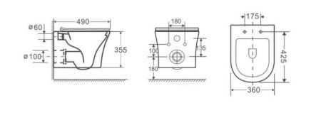 Унитаз ADIGE Aria MW подвесной, матовый белый Cerutti SPA CT9245, артикул CT9245