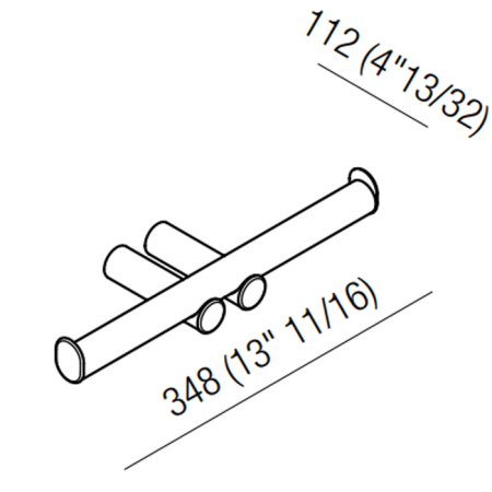 Agape Dot line Двойной держатель Т/Б, цвет: черный, артикул ADTL0453N