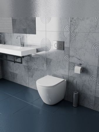 Унитаз приставной Maretti Elena безободковый с микролифтом, EA10PRBM14-844, белый, артикул EA10PRBM14-844