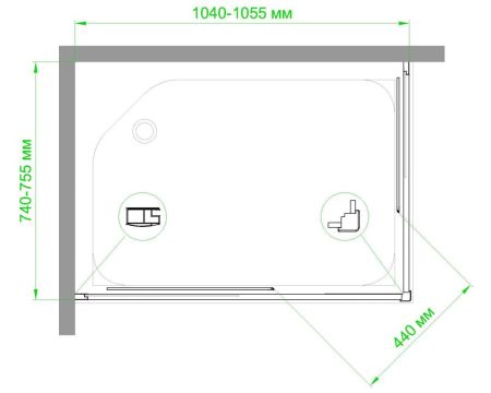 Душевой уголок Royal Bath RB HPD-C-BL 105х75х200 (матовое), артикул RB75105HPD-C-BL