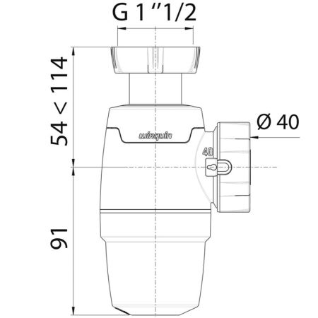 Сифон для кухонной мойки Wirquin Neo 30987072 Белый, артикул 30987072