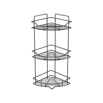 Полка трёхъярусная угловая Milardo Grid проволока стальная, чёрный матовый (GRICC3BM44)