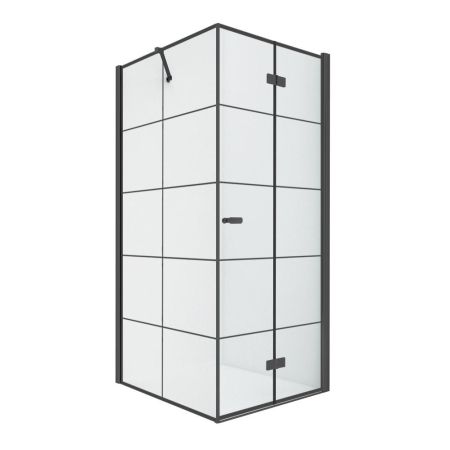 Душевое ограждение NEW TRENDY NEW SOLEO BLACK R 90x90x195 D-0290A/D-0121B (черный), артикул D-0290A/D-0121B