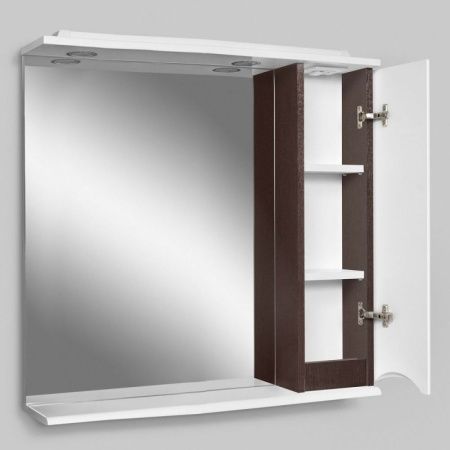 Зеркало со шкафом AM.PM Like 80 R M80MPR0801VF с подсветкой Белый/венге Зеркало со шкафом AM.PM Like 80 R M80MPR0801VF с подсветкой Белый/венге