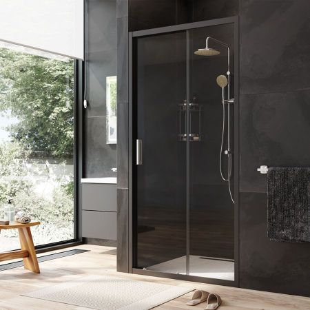 W90G-100-1-195BT Gem Solo Дверь душевая 100х195, стекло прозрачное, профиль черный матовый, артикул W90G-100-1-195BT