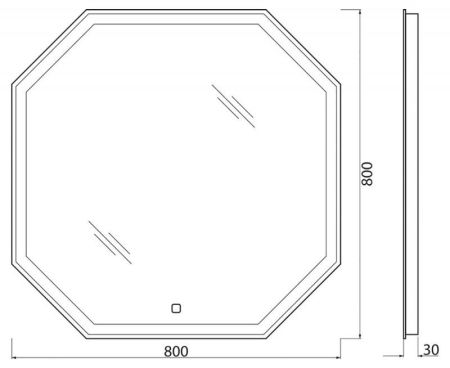 Зеркало BelBagno SPC-OTT-1000-800-LED-TCH, артикул SPC-OTT-1000-800-LED-TCH