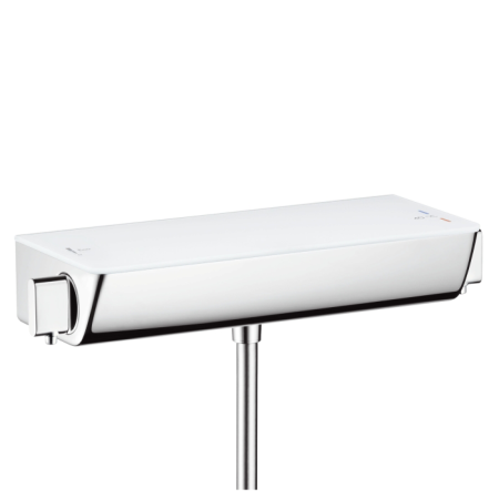 Смеситель для душа, Hansgrohe, Ecostat Select, тип открывания воды-вентильный, тип регулирования воды-термостатический картридж, тип установки-настенный, отверстия для монтажа-2, комплектация-шланговое подсоединение, цвет-белый/хром, артикул 13161400