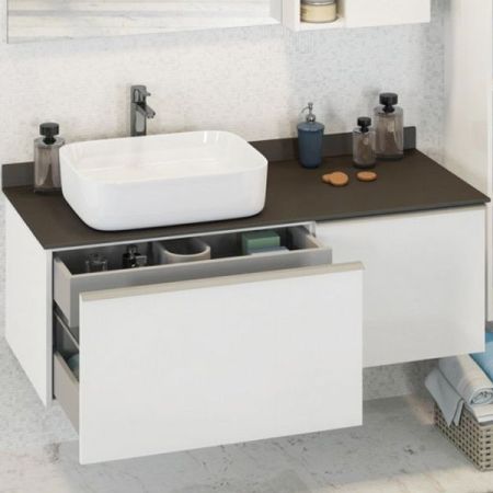 Тумба с раковиной Comforty Милан 120 4136268 подвесная Белая, артикул 4136268