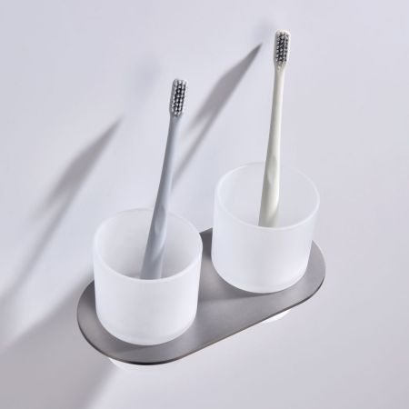 Стакан для ванной комнаты двойной Raglo R300.08.09, графит