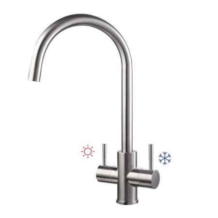 Смеситель для кухни двухзахватный WesnaArt EKO05-1102, сатин, артикул EKO05-1102