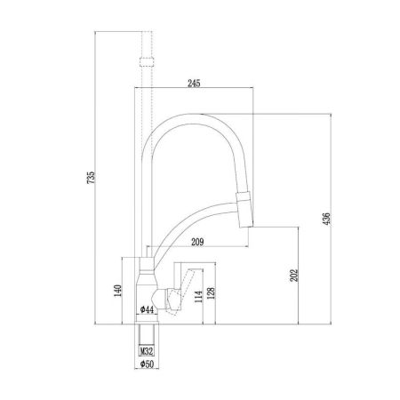 Смеситель для кухни с гибким изливом Fmark FS8244-S, бежевый