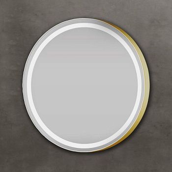 Xpertials Olek Led Redondo, круглое зеркало Led 80 см: датчик подсветки с диммером, профиль брашированное золото