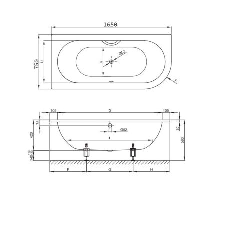 Опора для ванны, Bette, универсальная, комплект-2 штуки, артикул B23-1500