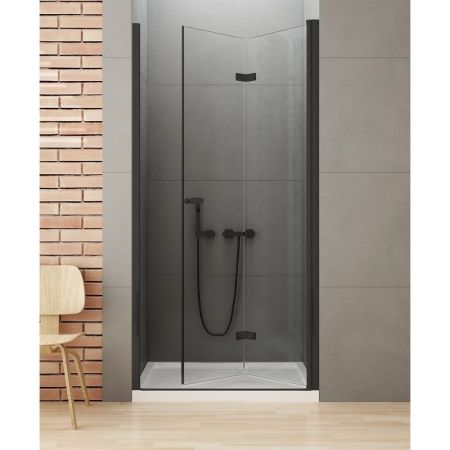 Дверь в нишу NEW TRENDY NEW SOLEO BLACK складные R 90x195 D-0224A (черный), артикул D-0224A