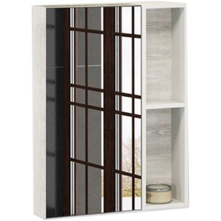 Зеркальный шкаф Comforty Прага 60 4147599 Дуб белый, артикул 4147599