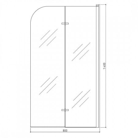 Шторка на ванну 80х140 см Maretti Valentina VA41R8014097-015, профиль хром, артикул VA41R8014097-015