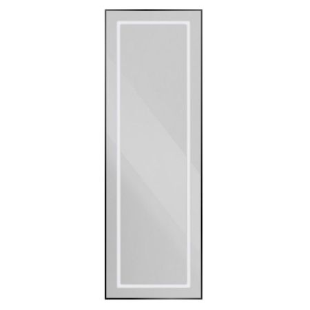 Интерьерное зеркало в алюминиевой раме со встроенным светильником и сенсорным выключателем, напольное, SPC-KRAFT-555-1700-TCH-PIA-NERO, 555x1700 мм, артикул SPC-KRAFT-555-1700-TCH-PIA-NERO