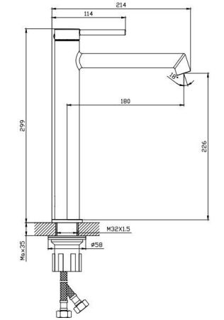Смеситель для раковины высокий DQ Stuttgart хром (DA1772001), артикул DA1772001