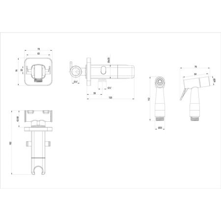 Смеситель DECOROOM DR25 с гигиеническим душем, встраиваемый (DR25063), артикул DR25063